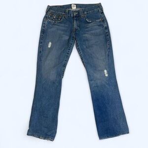 True Religion Straight Leg Blue Jeans